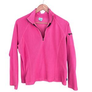 LL Bean Womens Zip Fitness Fleece Jacket L Pink L.L. Bean Pullover Quarter